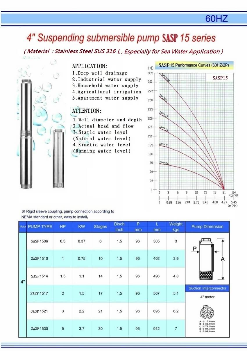 Suspending Submersible Pump