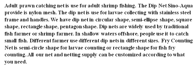 Adult Prawn Catching Net & Dip Net & Fry Counting Net