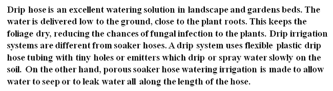 Dripper irrigate